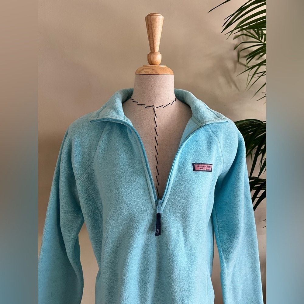 Martha’s Vineyards Vineyard Vines 1/2 Zip Fleece Pullover Sweater | Blue | S - Picture 2 of 7